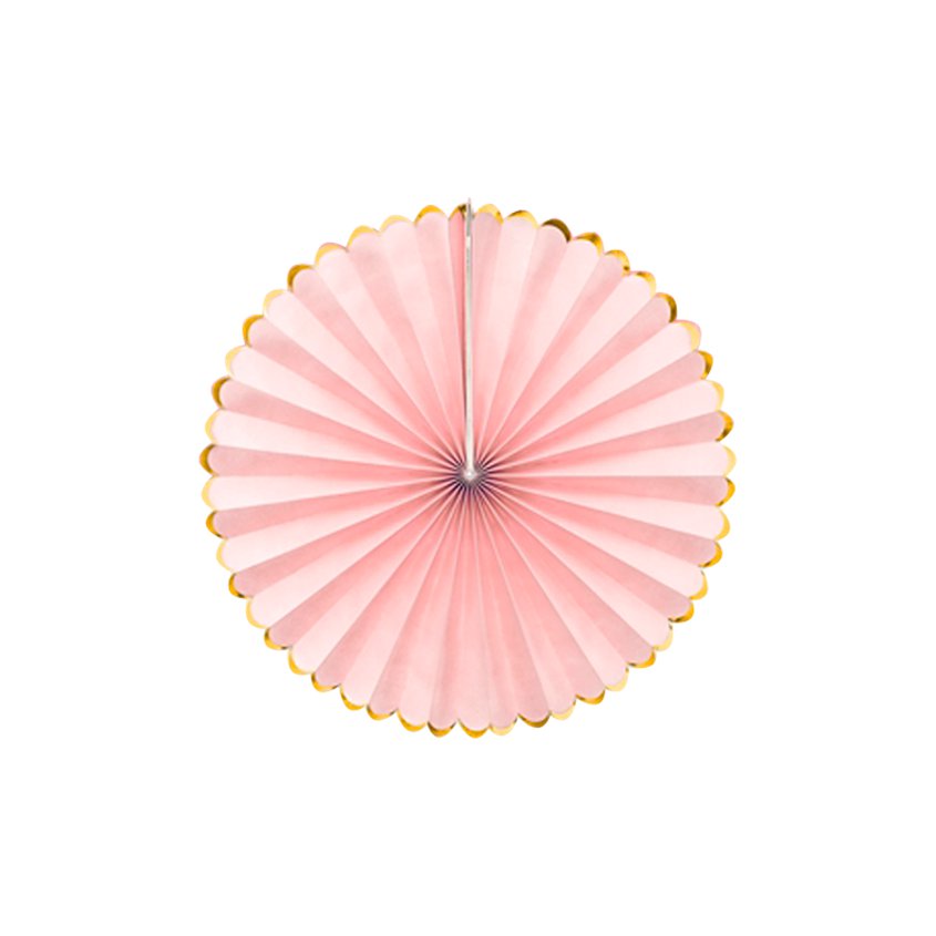 Pastel Pink & Gold Paper Fans (3pk) – product image 2