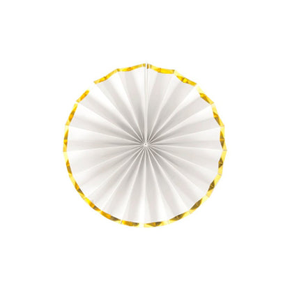 White & Gold Paper Fans (3pk)