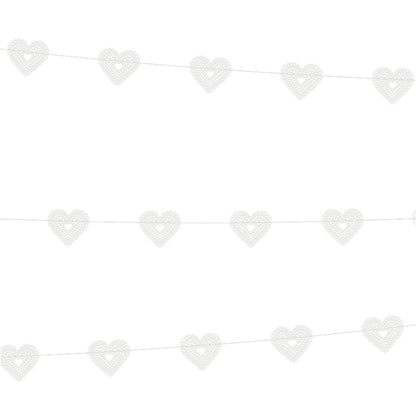 White Hearts Garland - 1.8m
