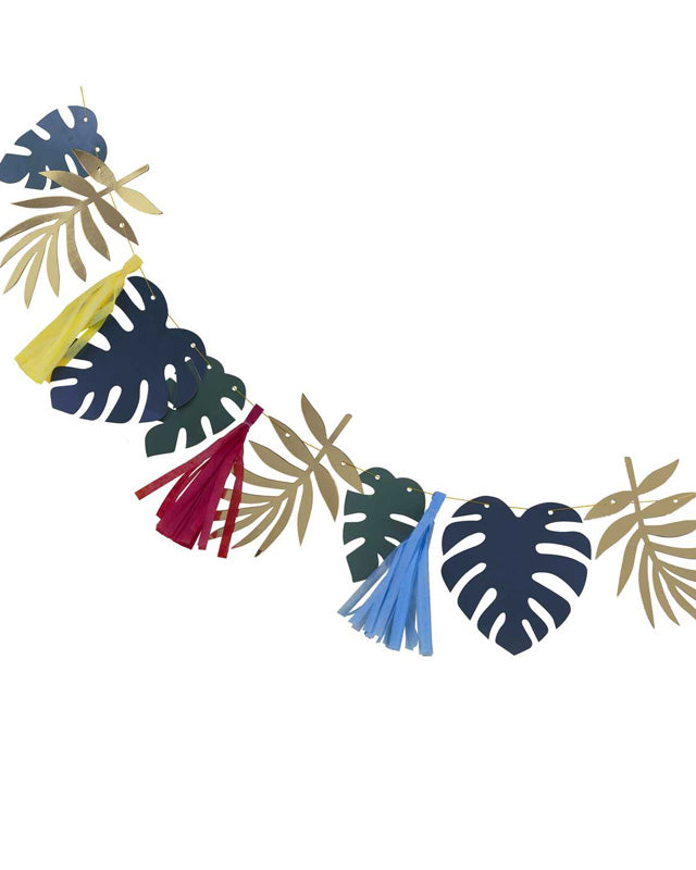 Island Life Gold Card & Leaf Tassel Garland – product image 1