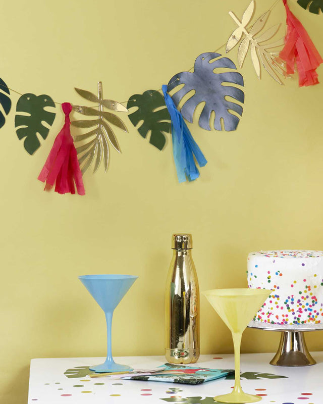 Island Life Gold Card & Leaf Tassel Garland – product image 2