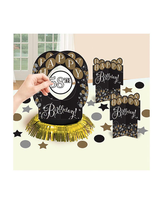 Gold Sparkling Celebration Add an Age Table Decorating Kit