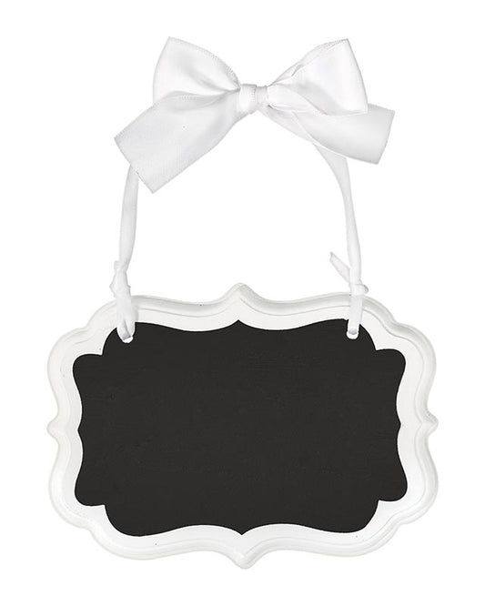 White Glitter MDF Marquee Chalkboard Sign - 14cm x 10cm