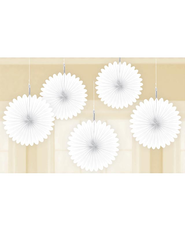 White Mini Paper Fans - 15cm (5pk) – Party Delights Wondergroup