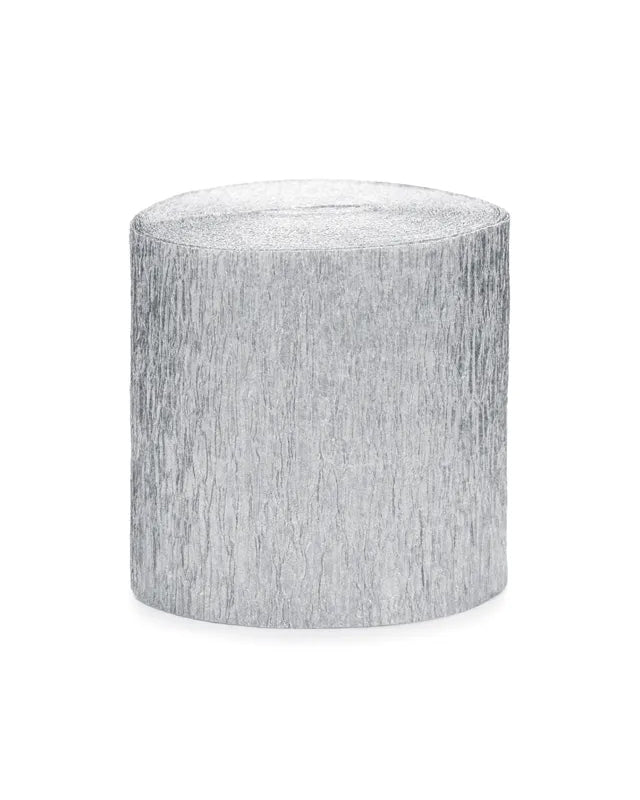 Silver Crepe Streamer (4pk)