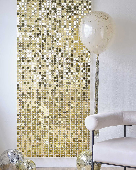 Gold Disc Tile Shimmer Wall Backdrop - 30.5cm x 30.5cm