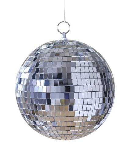Silver Disco Ball Hanging Decoration - 20cm