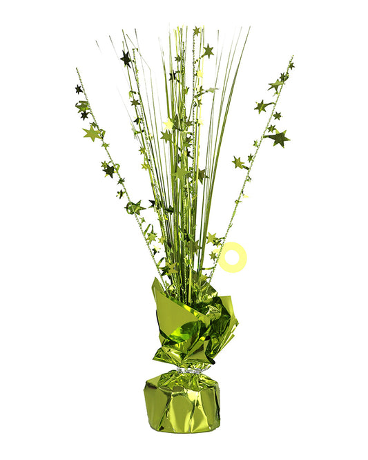 Lime Green Foil Spray Table Centrepiece - 30cm