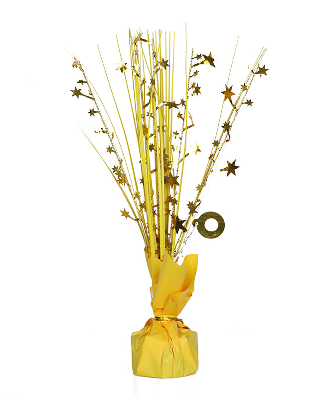 Yellow Foil Spray Table Centrepiece - 30cm