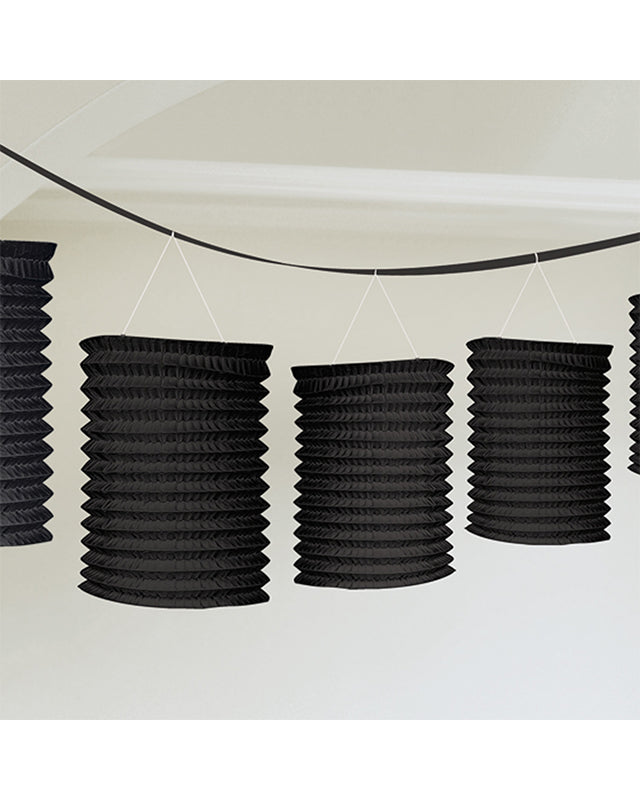 Black Paper Lantern Garland Decoration - 3.7m