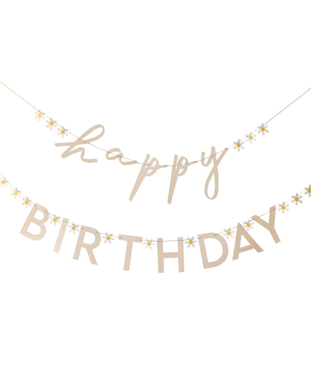 Ditsy Daisy 'Happy Birthday' Paper Letter Banners - 1.5m (2pk)
