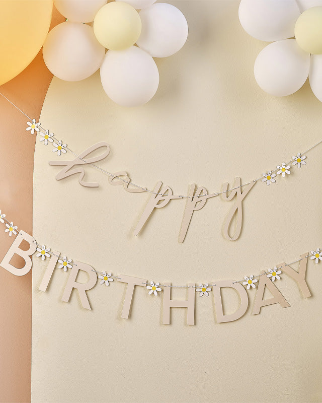Ditsy Daisy 'Happy Birthday' Paper Letter Banners - 1.5m (2pk)