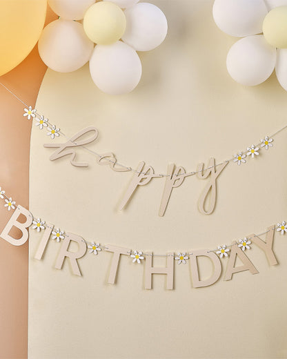 Ditsy Daisy 'Happy Birthday' Paper Letter Banners - 1.5m (2pk)