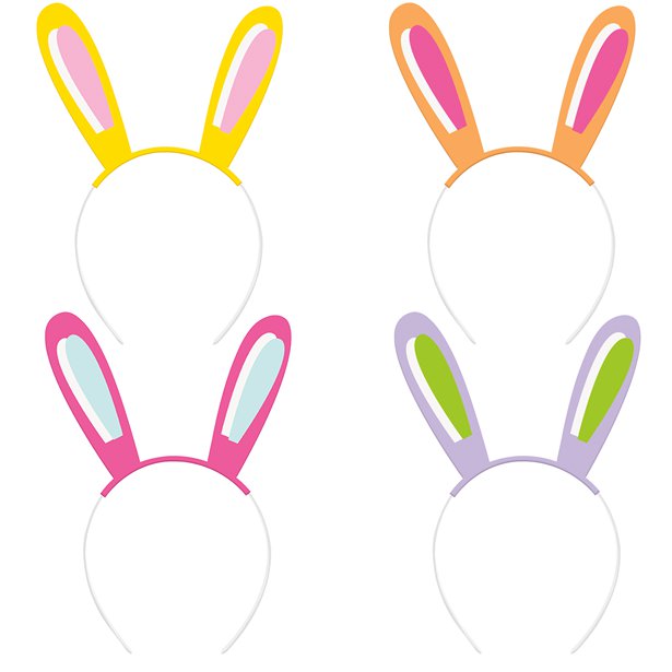 Easter Bunny Ears Headbands (4pk)