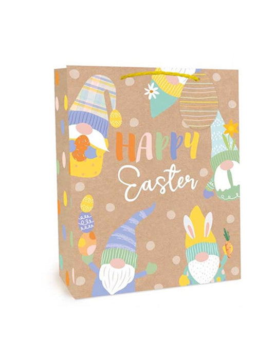 Kraft Easter Spots & Gonks Medium Gift Bag - 23cm x 18cm