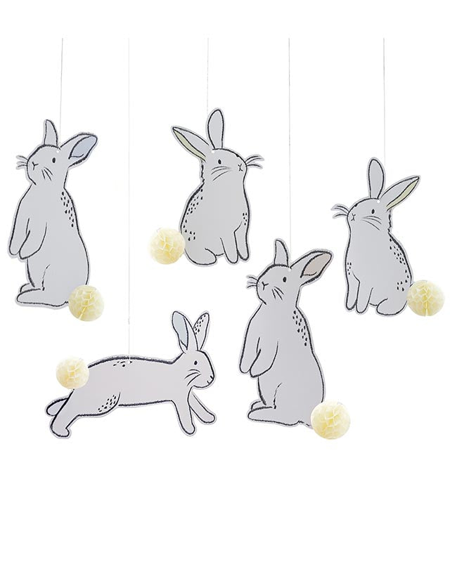Hanging Bunnies with Honeycomb Tails - 5pk – product image 2