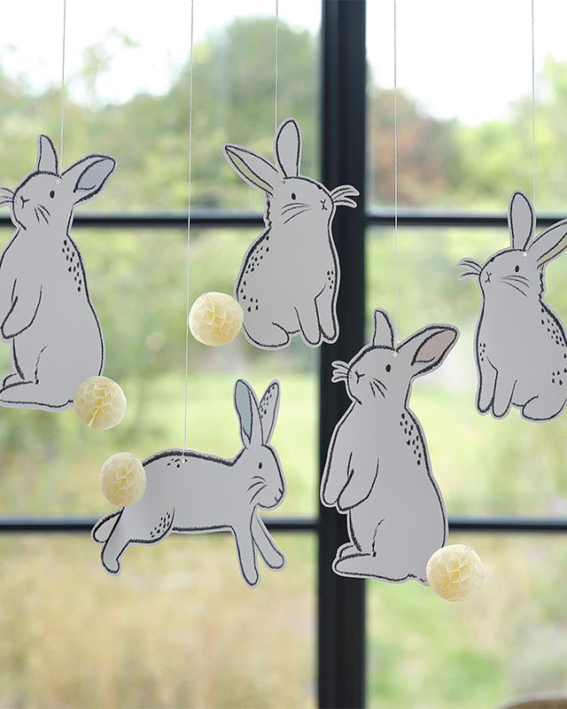 Hanging Bunnies with Honeycomb Tails - 5pk – product image 3