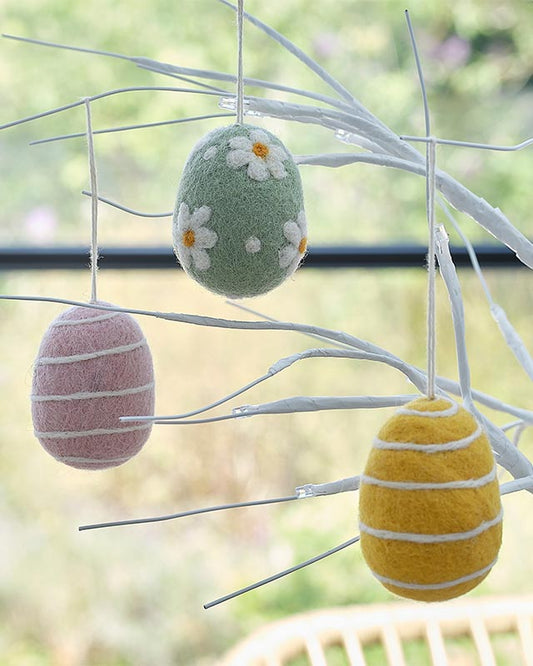 Hanging Felt Easter Eggs (3pk)