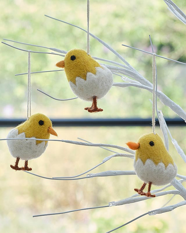 Hanging Felt Chicks (3pk)