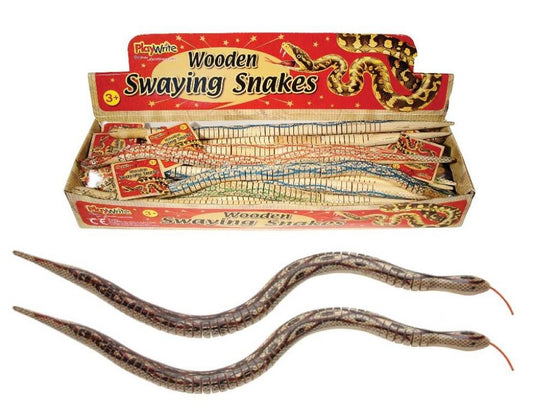 Children's Wooden Swaying Jointed Snake Toy with Realistic Movement 49cm length