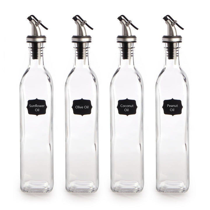 Oil and Vinegar Dispenser Bottles - 500ml Pack of 4 | M&W	