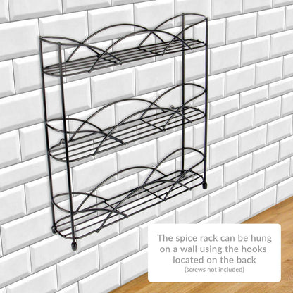 3 Tier Herb & Spice Rack Black | M&W	