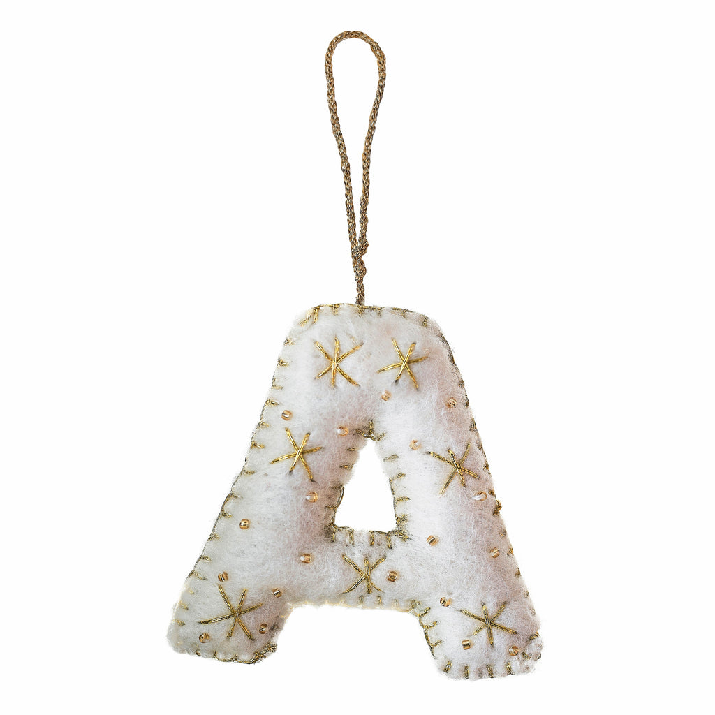 Alphabet Initial Embroidered Felt Christmas Tree Decoration – product image 1