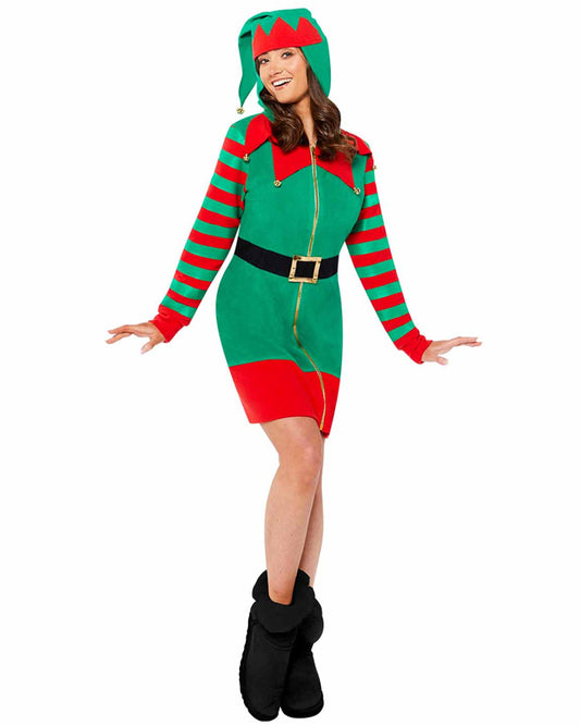 Festive Elf Women  - Adult Costume