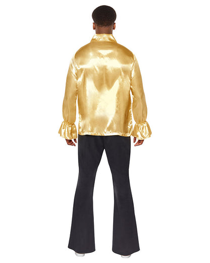 70s Gold Ruffle Shirt - Adult Costume