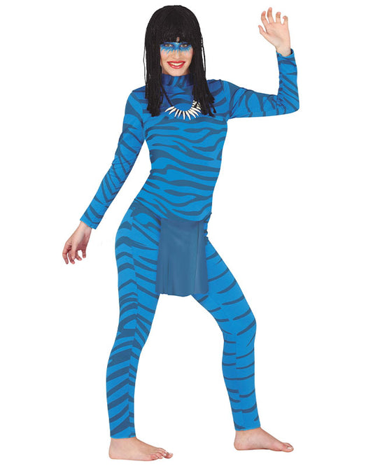 Blue Skinned Humaniod Womens- Adult Costume