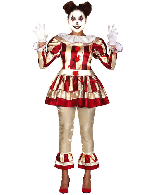 Striped Lady Killer Clown - Adult Costume