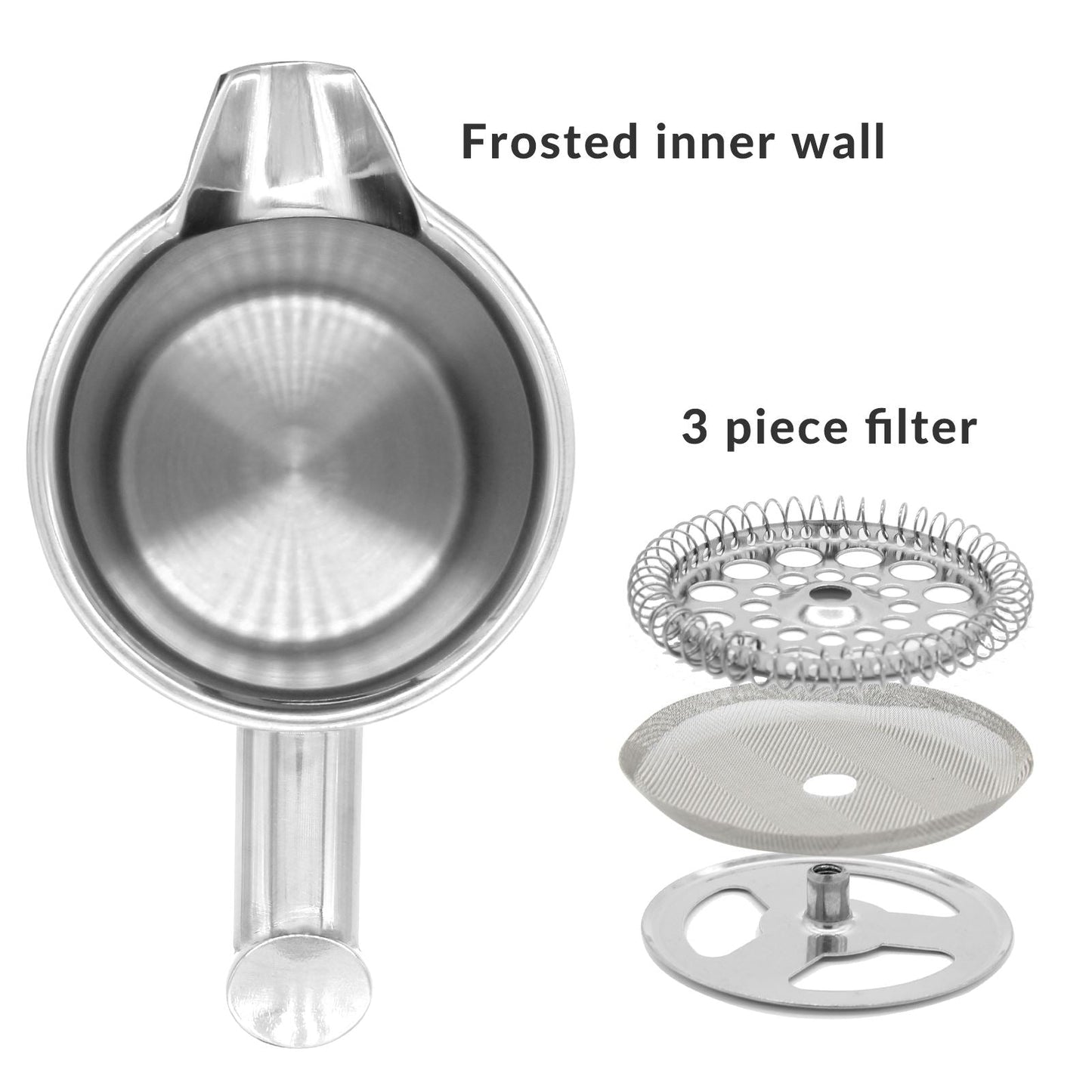French Press Cafetiere Steel Coffee Maker 1000ml | M&W	