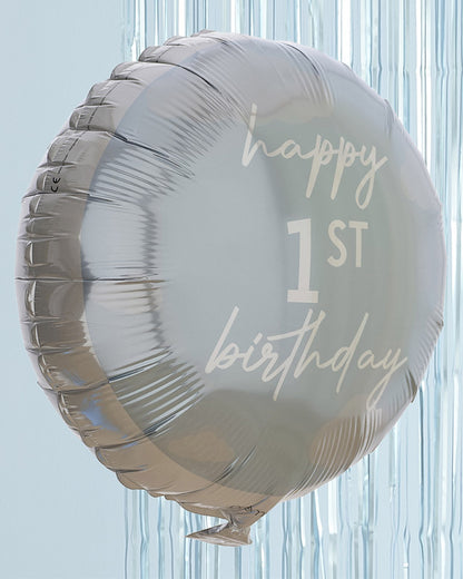 1st Birthday Blue 'Happy 1st Birthday' Balloon - 18" Foil