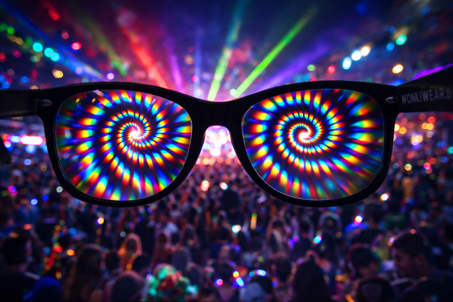 Black Spiral Diffraction Glasses