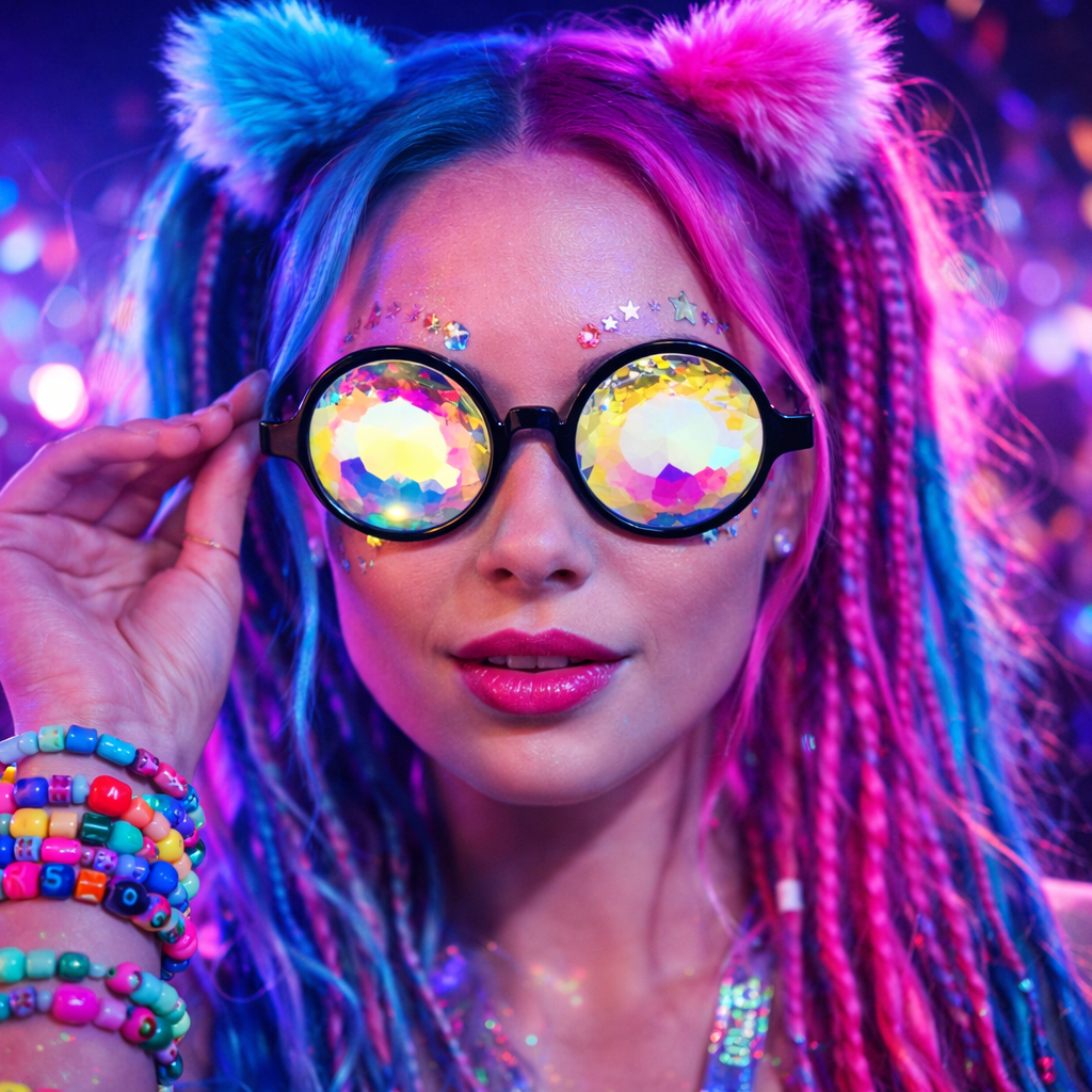 Clear Whirlpool Kaleidoscope Glasses