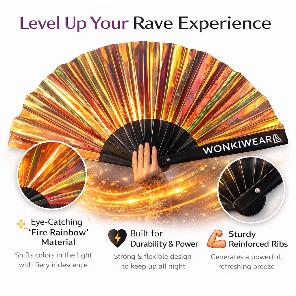 Unicorn Dreams XL Iridescent Festival Fan