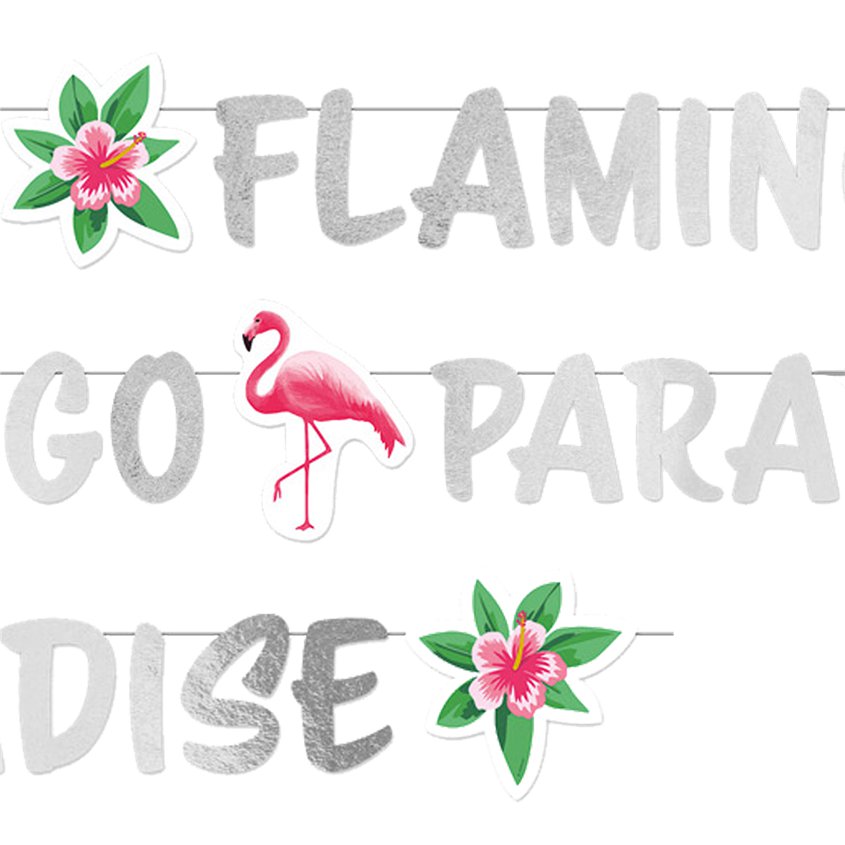 Flamingo Paradise Glitter Letter Banner - 1.35m – product image 2