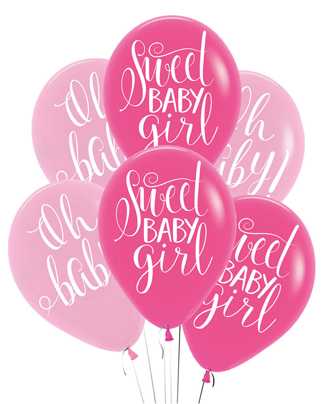 Floral Baby Balloons - 11" Latex (6pk) – product image 1