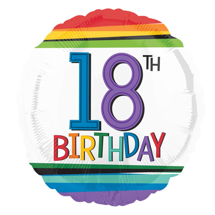 18th Birthday Rainbow Balloon - 18" Foil – product image 2