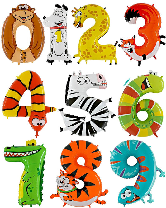 Animal Foil Number Balloons - 40"