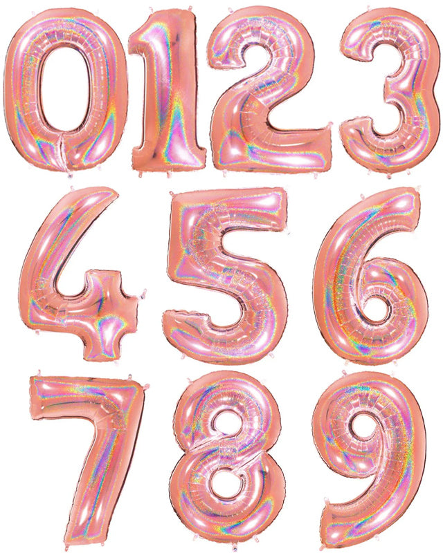 Glitter Rose Gold Foil Number Balloons - 40" – product image 1