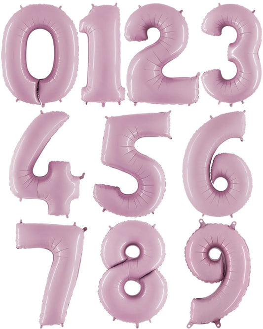 Pastel Pink Foil Number Balloons - 40"
