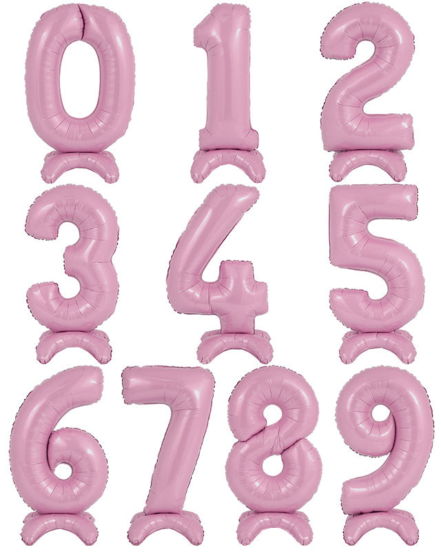 Pastel Pink Standing Number Balloons - 25" Air Fill