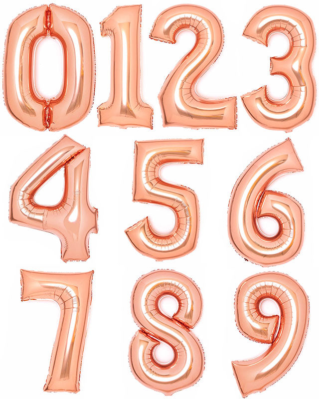 Rose Copper Foil Number Balloons - 34" – product image 1