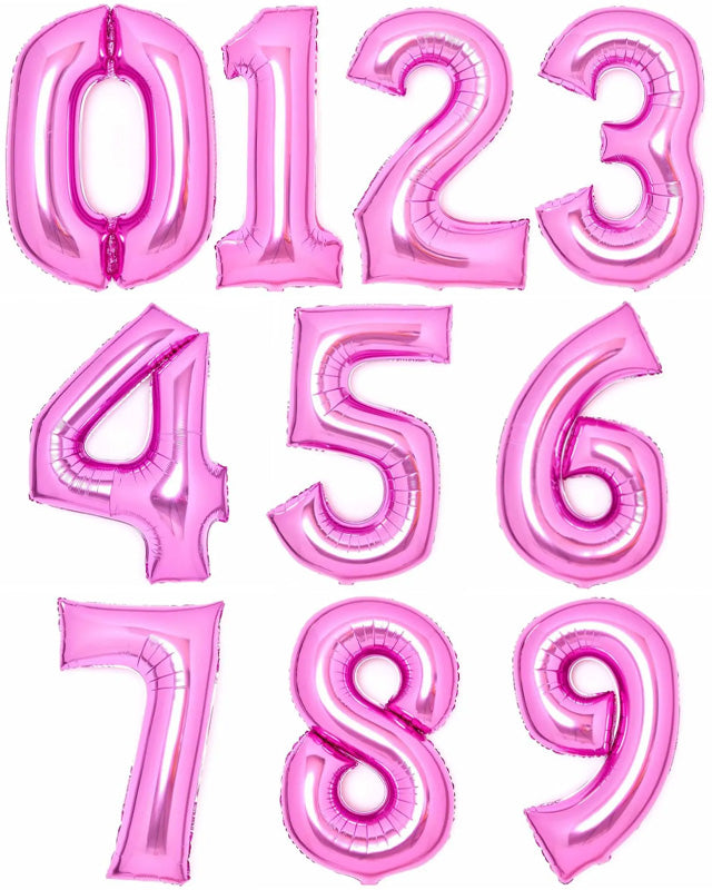 Pink Foil Number Balloons - 34"