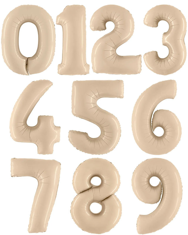 Satin Cream Foil Number Balloons - 40"