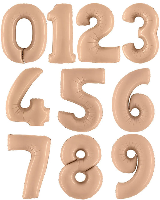 Satin Nude Foil Number Balloons - 40"