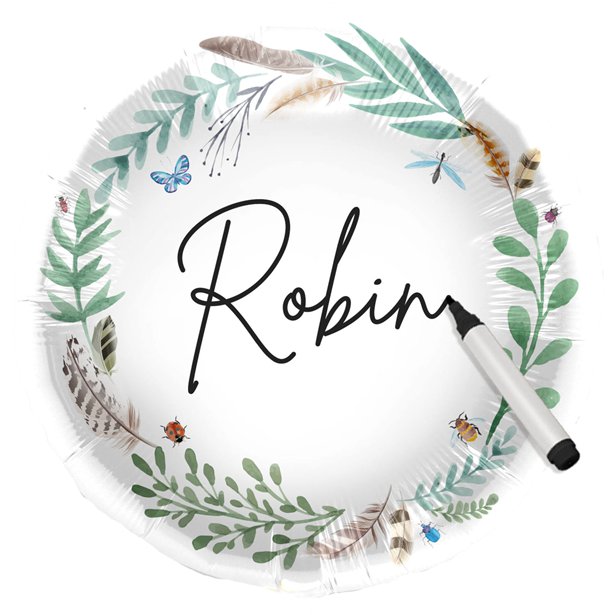 Nature White Personalisable Foil Balloon - 18"