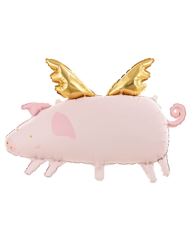 Pink Flying Pig Shape Balloon - 28" Foil – product image 1