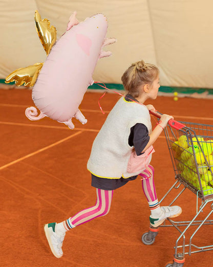 Pink Flying Pig Shape Balloon - 28" Foil